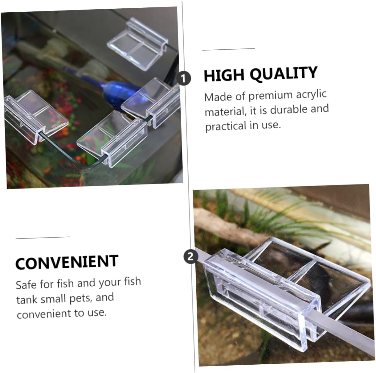 MERRYHAPY 10pcs Acrylic Support Frames for Fish Tank Covers Clips for Glass Easy Installation for Aquariums and Terrariums and Safe for Fish and Pets
