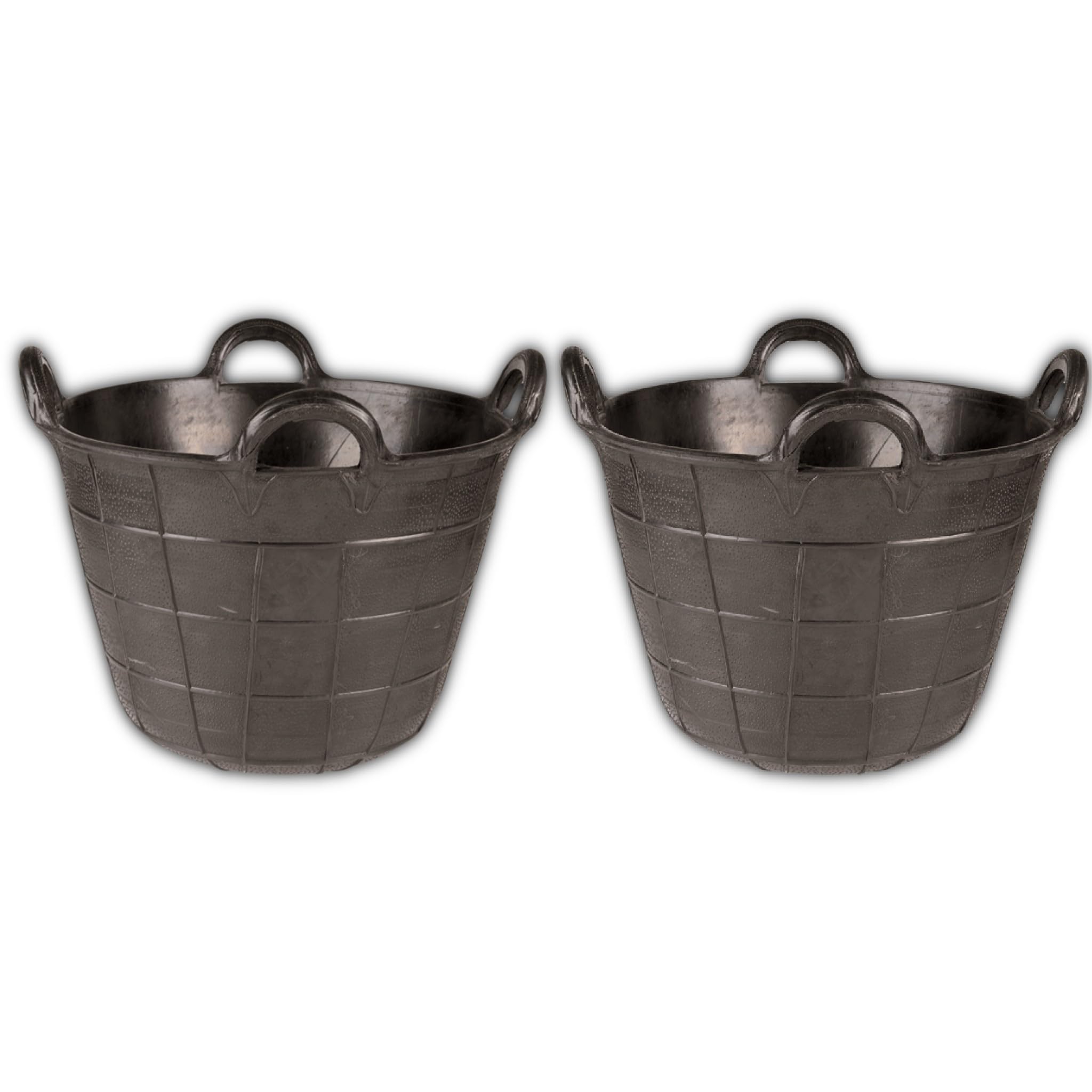 Bricoloco Espuerta de Goma de 4 asas para construcción y agricultura - caucho reciclado – 40 litros – Altura 320 mm y boca 480 mm (2)