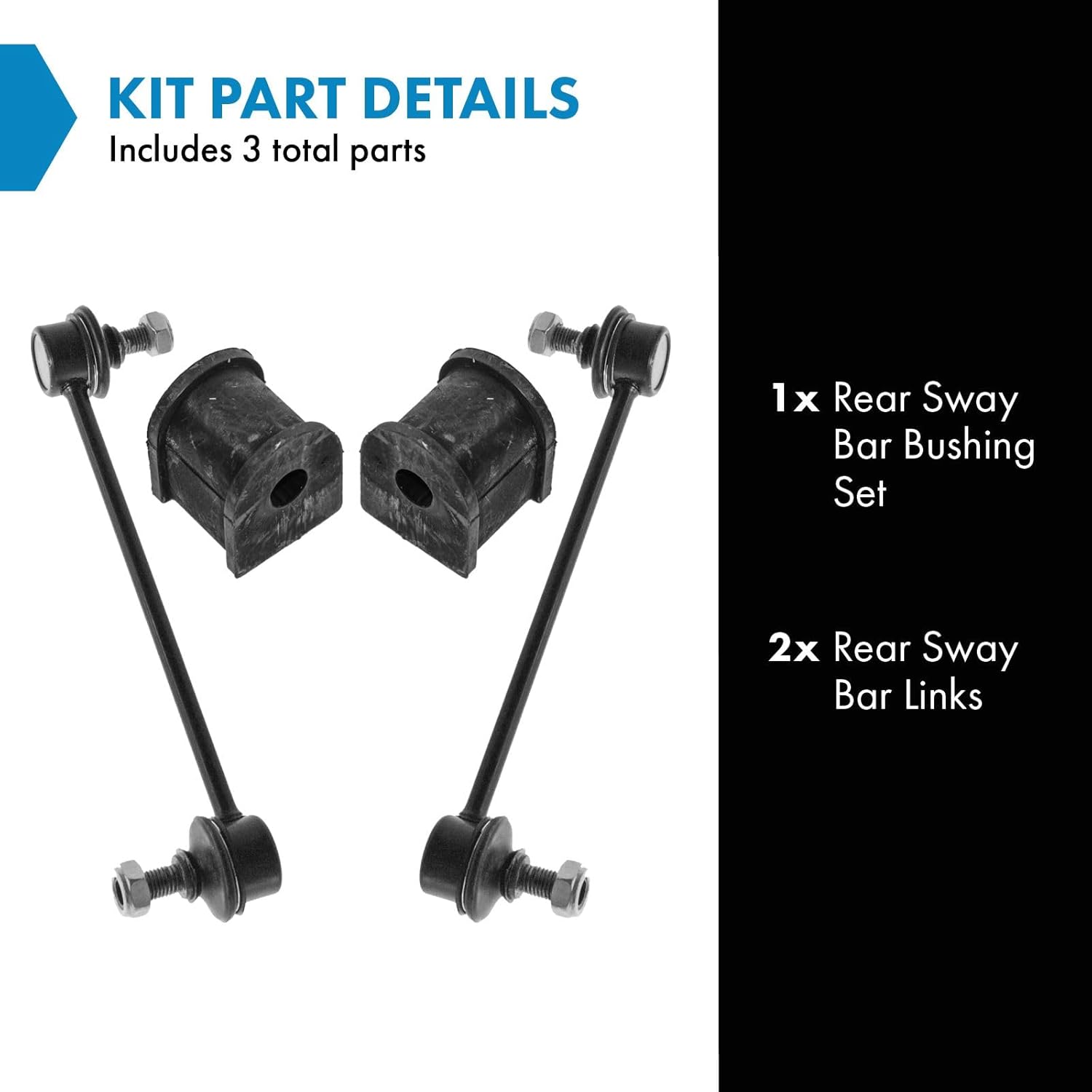 TRQ Rear Suspension Kit Sway Bar Bushing Set Sway Bar Stabilizer Link Compatible with 2000-2004 Toyota Avalon 2000-2001 Camry