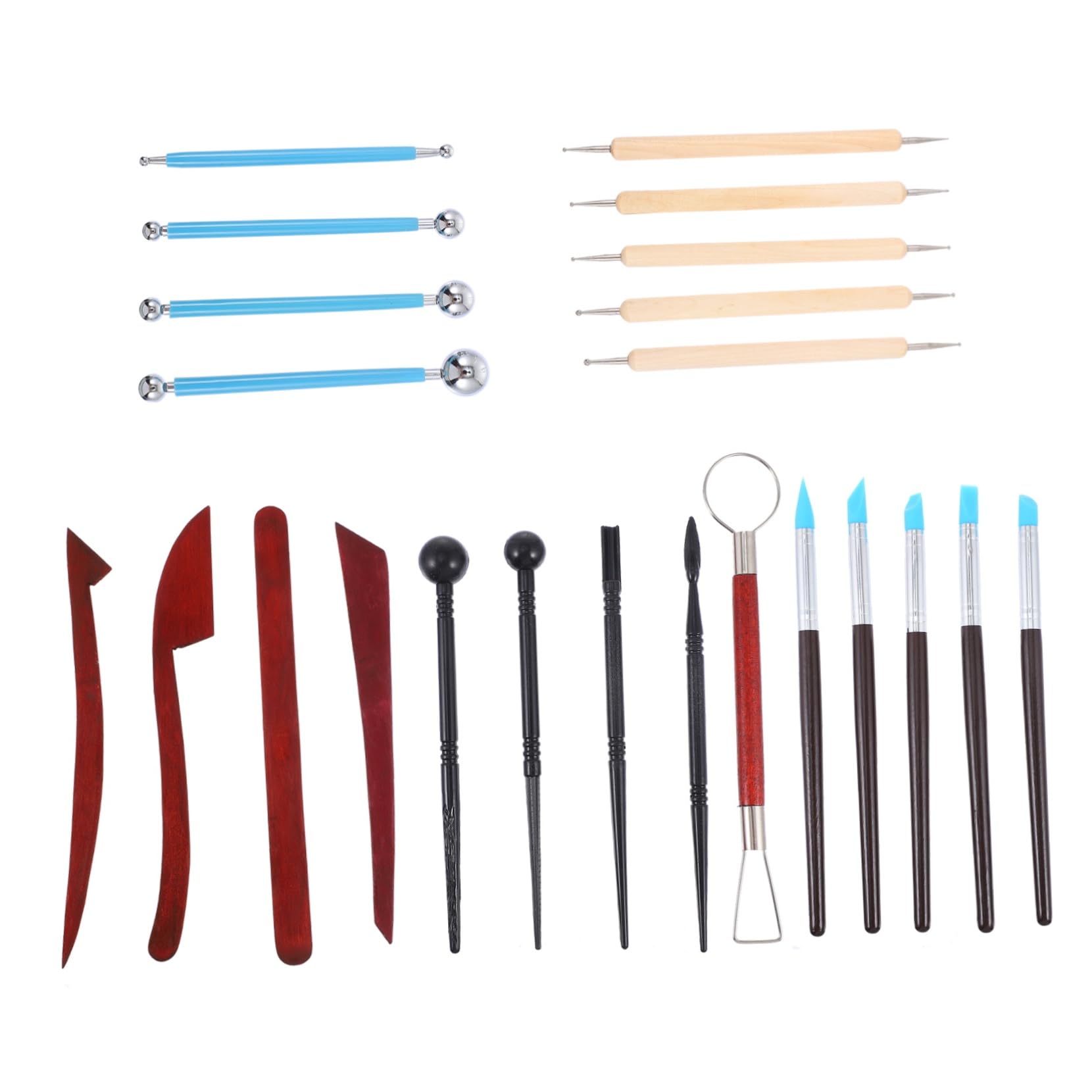ARTIBETTER DIY Clay Sculpting Kit 23 Tools Wood Handles Pottery Modeling Tools Great for Beginners