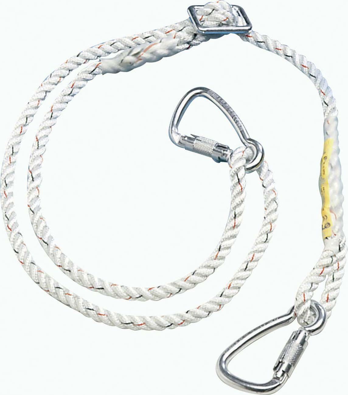 MillerHoneywell Miller 12mm Rope Adjustable Lanyard 2M Equipped with 2 Alloy Karabiners 21mm Opening, 1008288 (1 Piece)