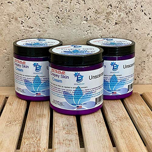 Diva Stuff Extreme Crepey Skin Body & Face Cream With Hyaluronic Acid, Alpha Hydroxy And More For Dry & Damaged Skin, 8Oz - Unscented (Made In The Usa), (3 Pack) #TOP1