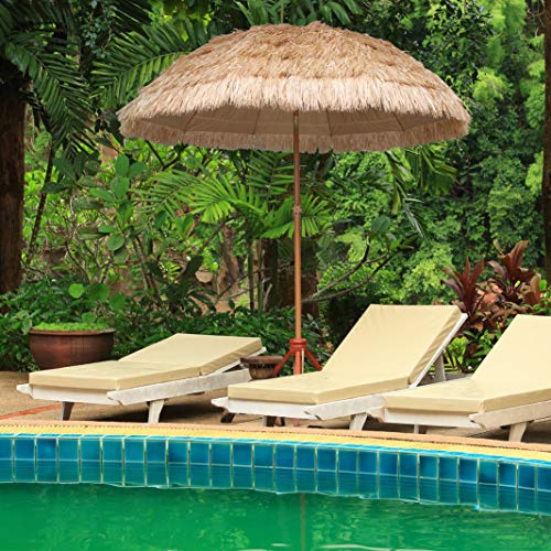 Ammsun 7.5Ft Hula Thatched Tiki Umbrella Hawaiian Style Beach Patio Umbrella And 10 Ribs Upf 50+ With Tilt Carry Bag For Outdoor Tiki Bar, Tropical Palapa, Patio Garden Beach Pool Backyard Natural Color #TOP5