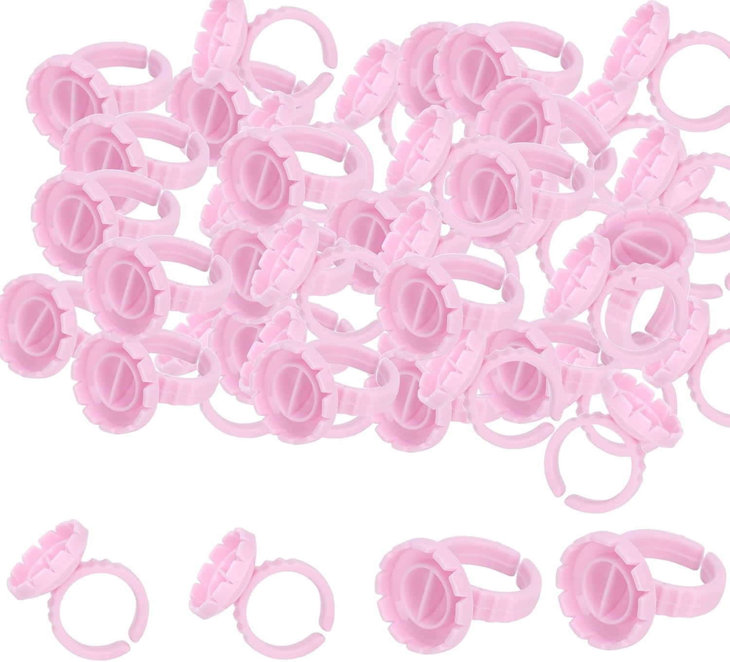 Pack of 100 Eyelash Extension Eyelashes, Eyelash Glue Holder, Plastic Eyelash Extension Eyelashes, Disposable Rings for Eyelash Extension, Anil Pack of 100 Eyelash Extension Eyelashes, Eyelash Glue Holder, Plastic Eyelash Extension Eyelashes, Disposable Rings for Eyelash Extension, Anil