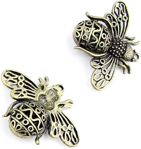 Bisutería bronce antiguo colgantes fl16939 hueca Bee Craft un montón reparación suministros