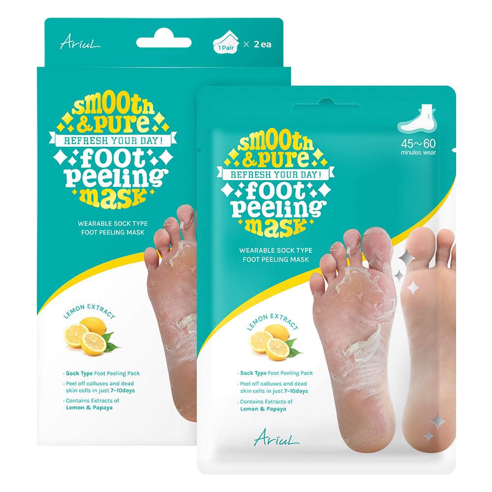 Ariul Smooth & Pure Foot Peeling Mask, Exfoliating Peeling mask, Korean Skin Care, 2 Pairs (Tea Tree)