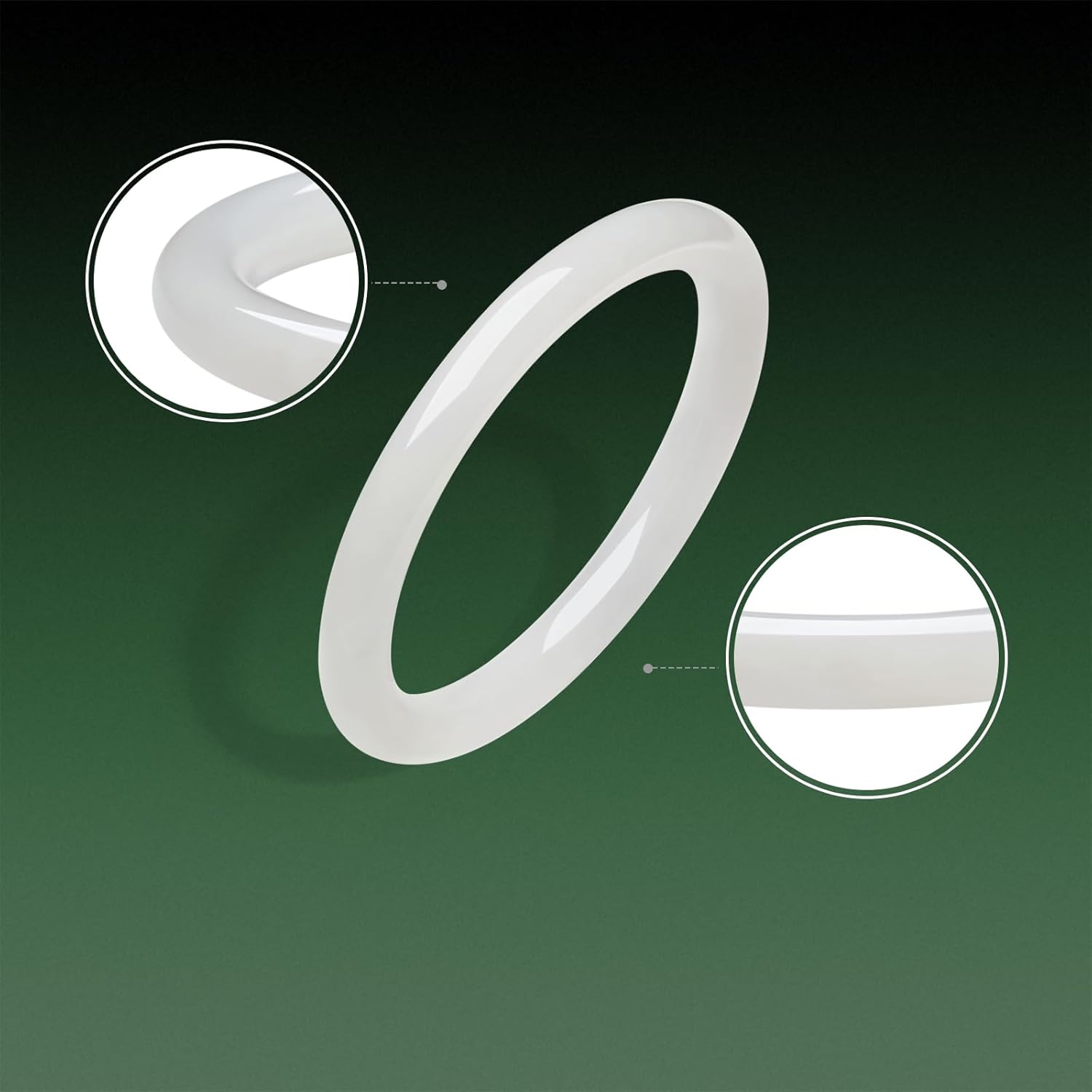 Natural Jade Bracelet Nephrite White Jade Bangle Round Feng Shui Gemstone Dainty Jewelry Hetian Jade Bangle Bracelet for Women Mom Daughter Size 54(170)-60(230) Y1012559-Y1012560