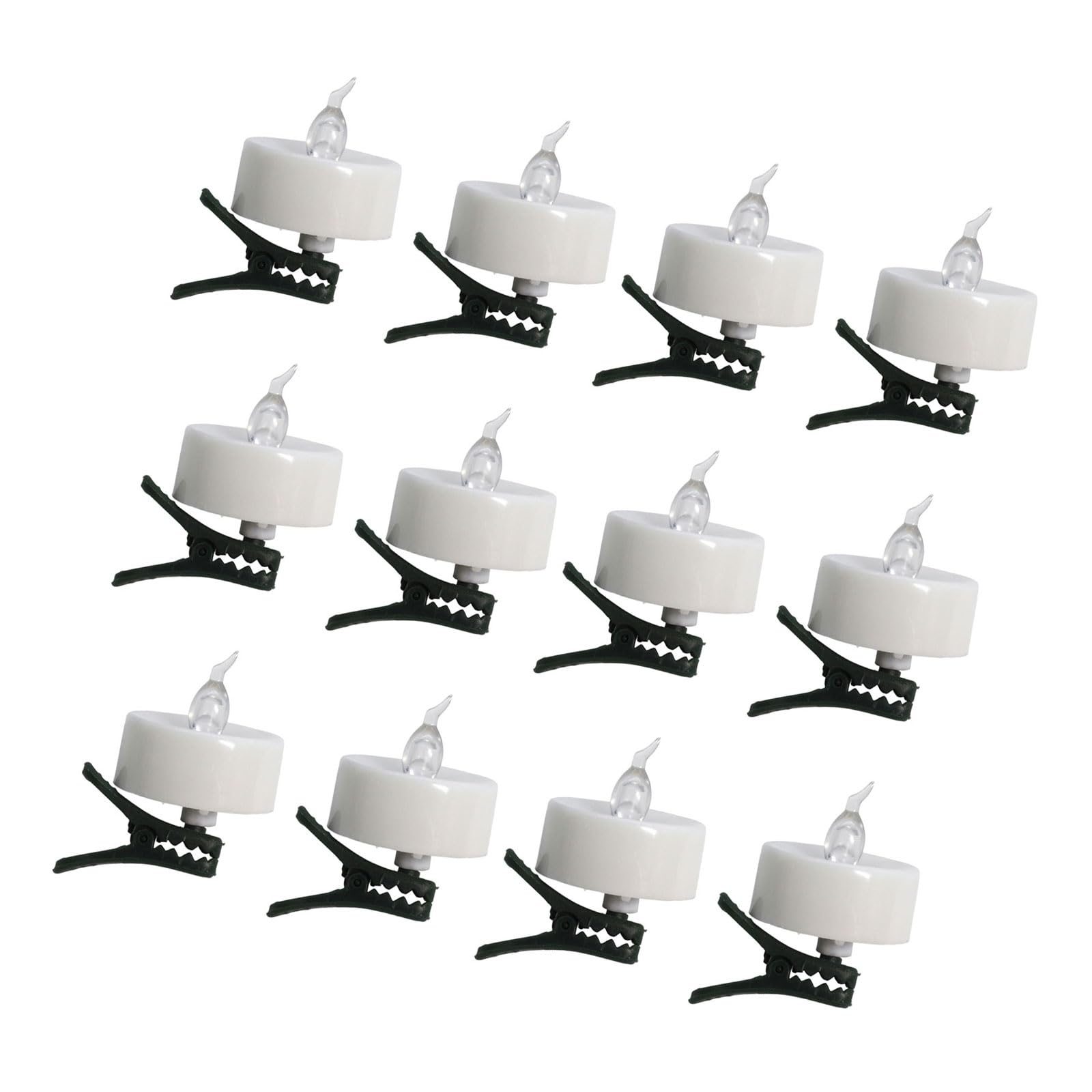 Kalttoy 12 Pack LED Tealights with Clips, Realistic Flame for Centerpieces Parties Vase Lighting Battery Tealight