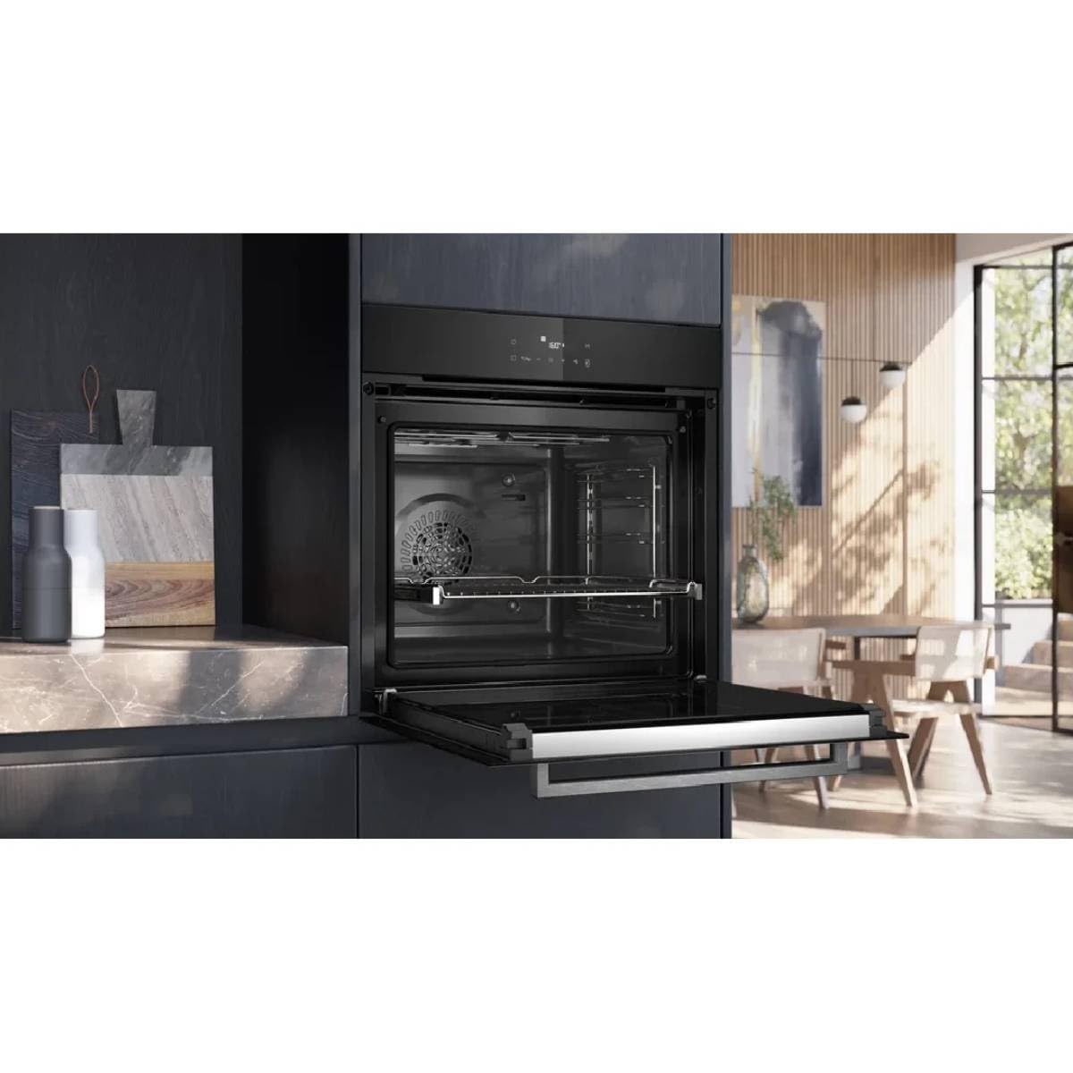 Siemens - Four iQ300, autonettoyant pyrolytique, airFry, noir, HB372AES3