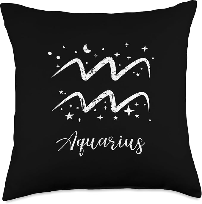 Aquarius Astrological Horoscope Astrology Zodiac Signs Throw Pillow