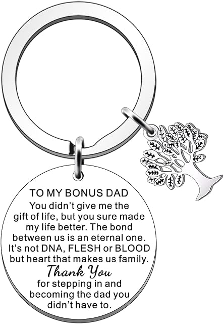 SDOFY Step Dad Gifts Bonus Dad Gifts Step Dad Fathers Day Gift Keyring Stepdad Stepfather Father in Law Dad in Law Christmas Birthday Gifts