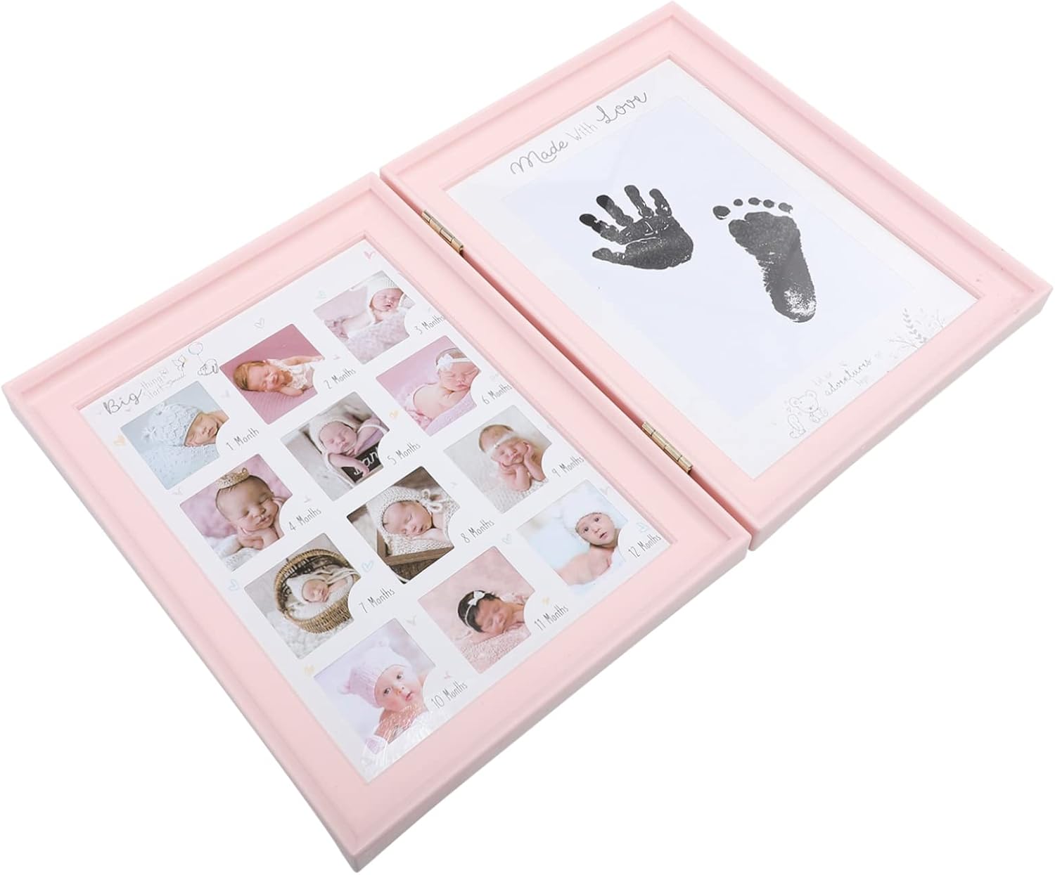 VICASKY Growth Hand and Footprint Photo Frame for Newborns Eco Friendly Memorial Keepsake for Milestone Practical Insert Frame Shower First Birthday Gift