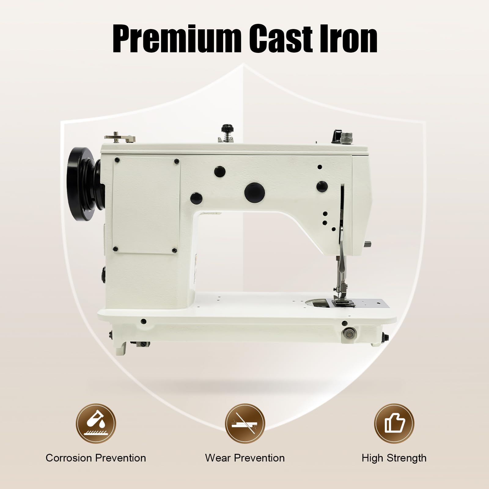 RustyVioum Industrial Sewing Machine with Drop Needle Control Handle, 2 IN1 Heavy Duty Sewing Machine 2000RPM for Sewing Stores, Workshops, Garment Stores Easy To Operate