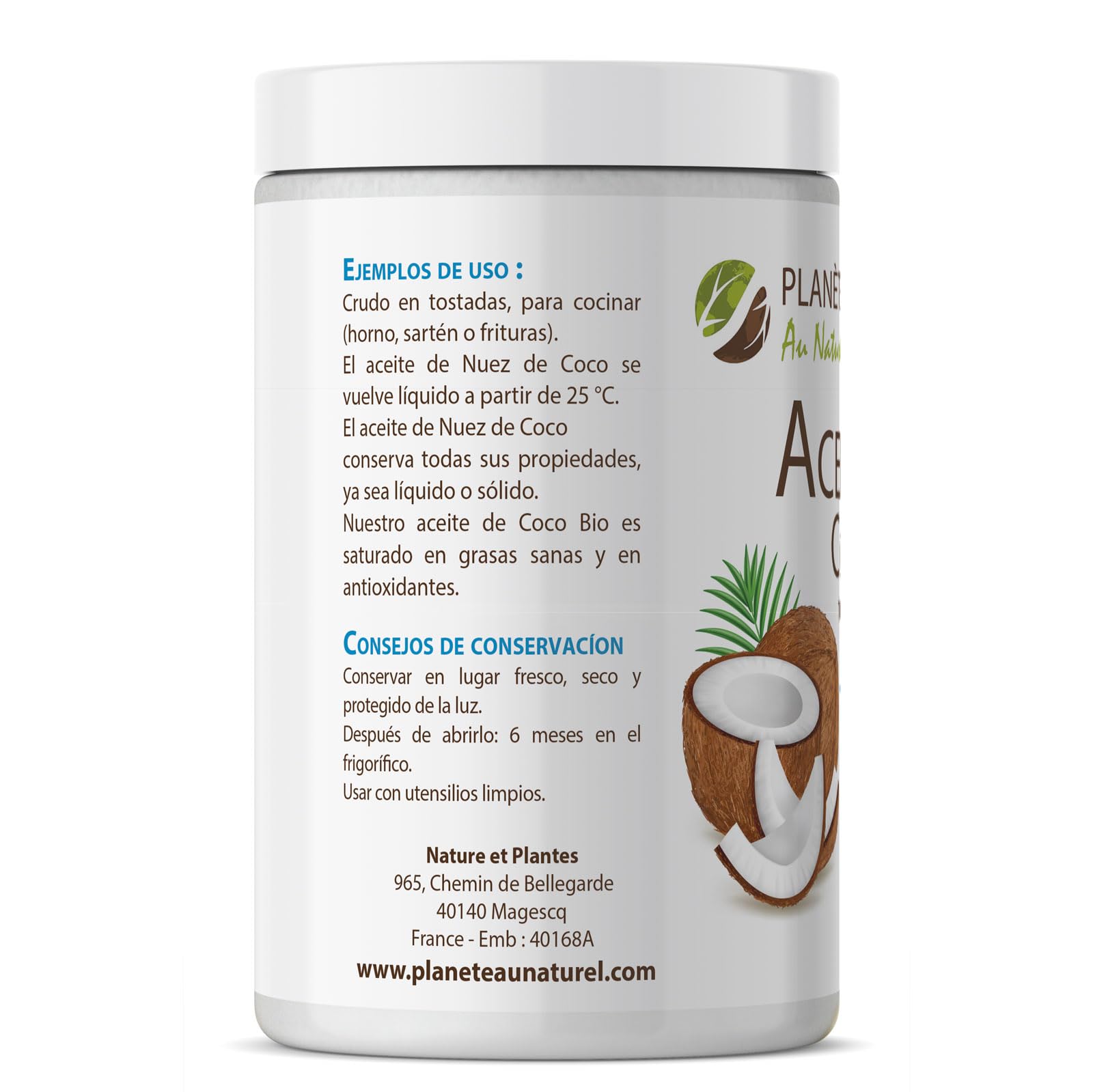 Aceite de Coco Virgen Orgánico 1 L Prensado en Frío Virgen Extra