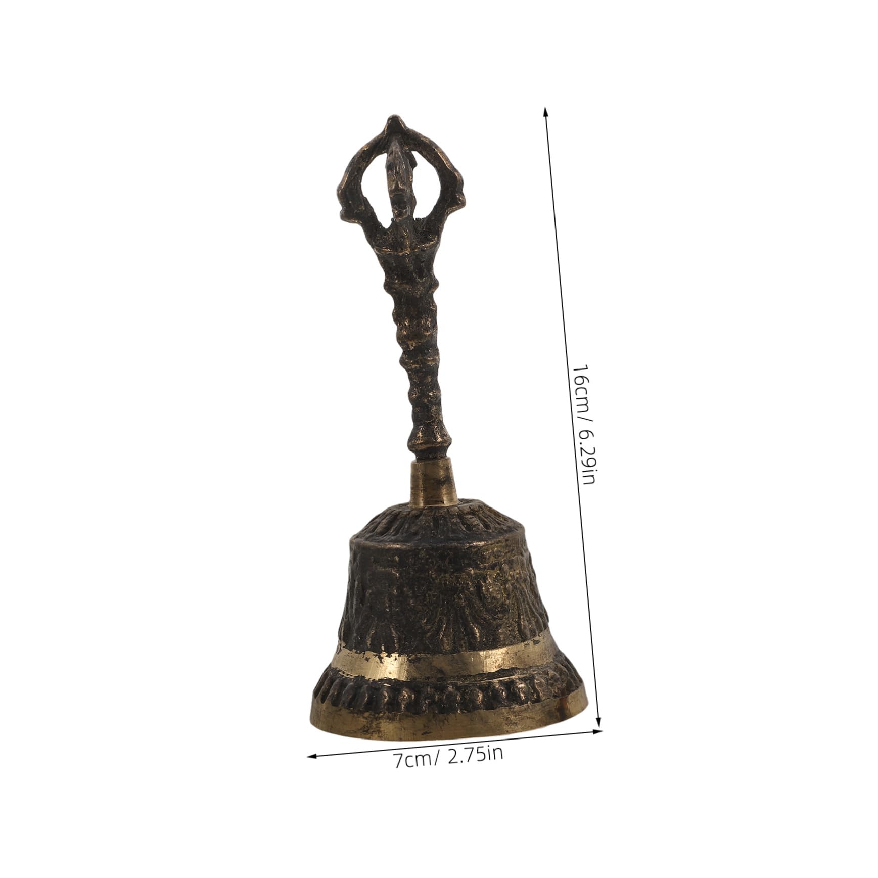 Housoutil Hand-Cracked Bell Metal Hand Bell Simple Design for Home Temple School Office
