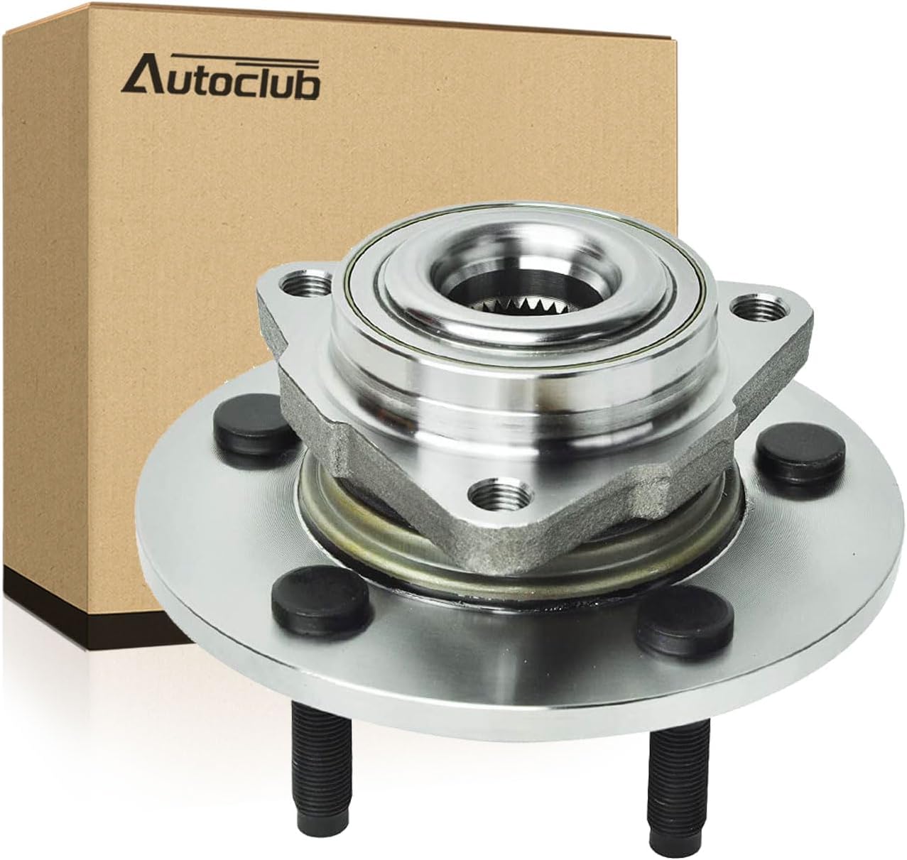 AUTOCLUB Front Wheel Bearing Hub Assembly for 2002 2003 2004 2005 2006 2007 2008 Dodge Ram 1500, Replacement 515072 [5-Lug w/ 2-Wheel ABS]