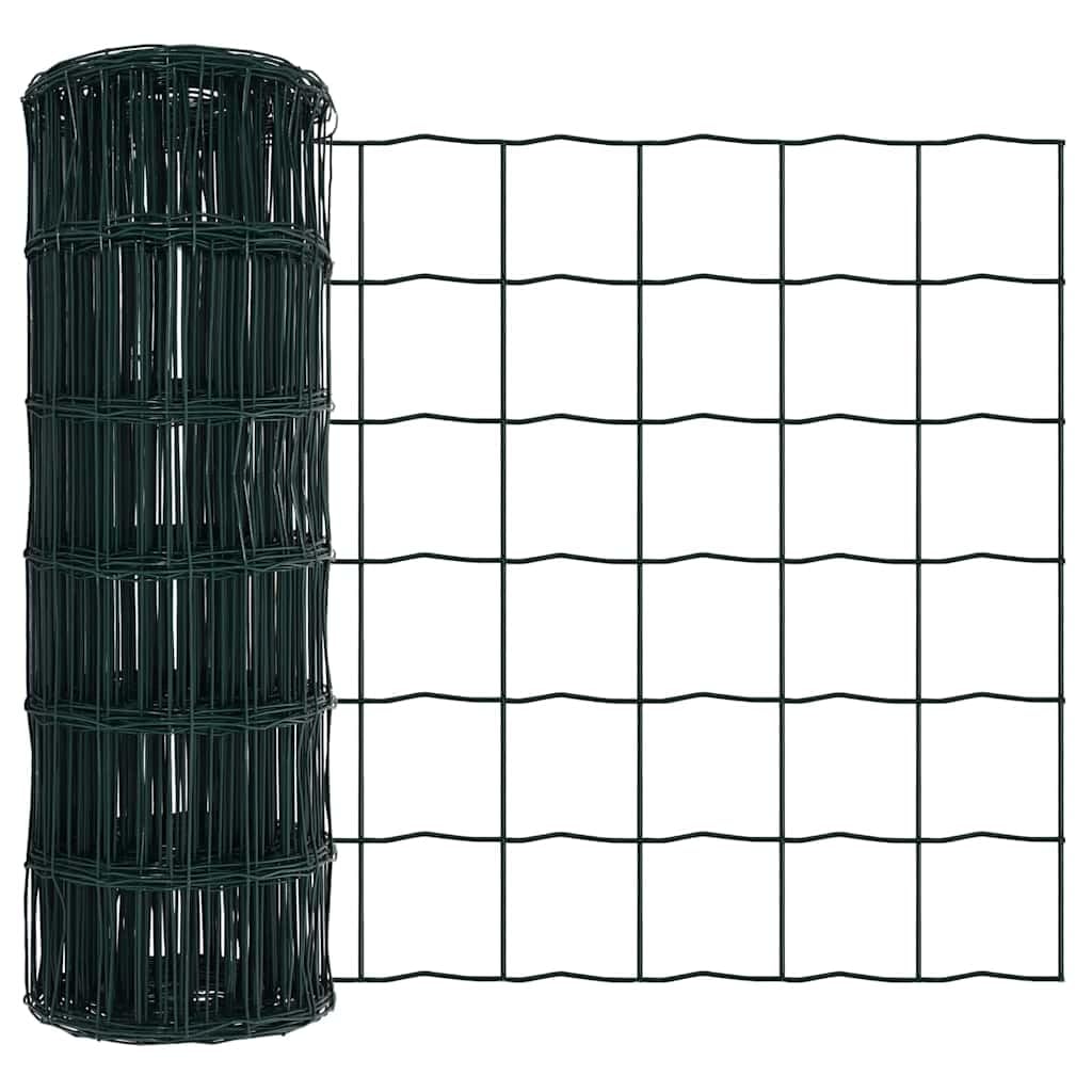 Geschweißter Drahtzaun aus PVC-beschichtetem Stahl 10 x 0,4 m mit 5 Pfosten und 2 Eckpfosten, wetterfeste Maschendraht Zaunelement Gartenzaun für Terrasse, Sichtschutz