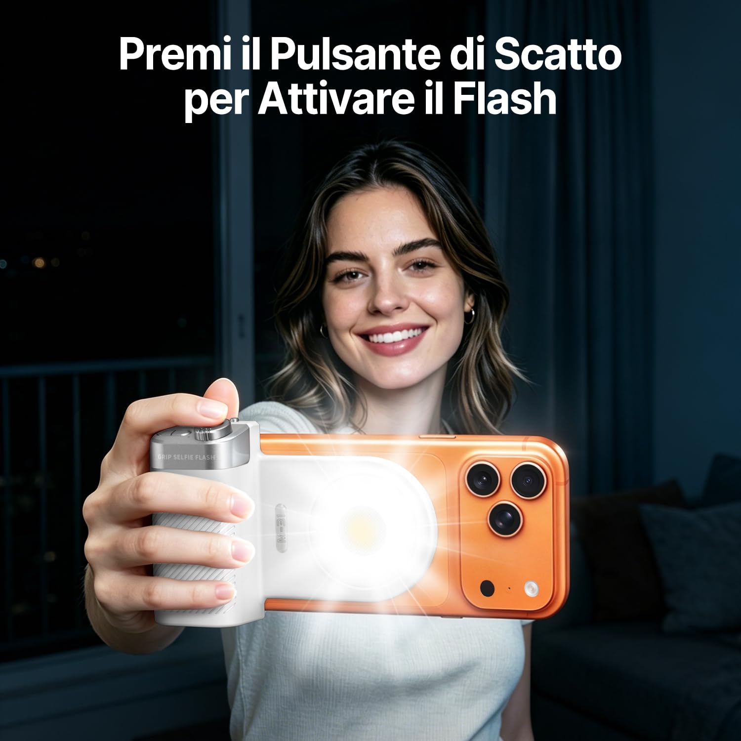 yAyusi Impugnatura per Selfies con Flash,Supporto Magnetico per Fotocamera del Telefono con Telecomando Rimovibile,luce LED Regolabile per Selfie,ideale per Selfie/TikTok/Creatori di Contenuti