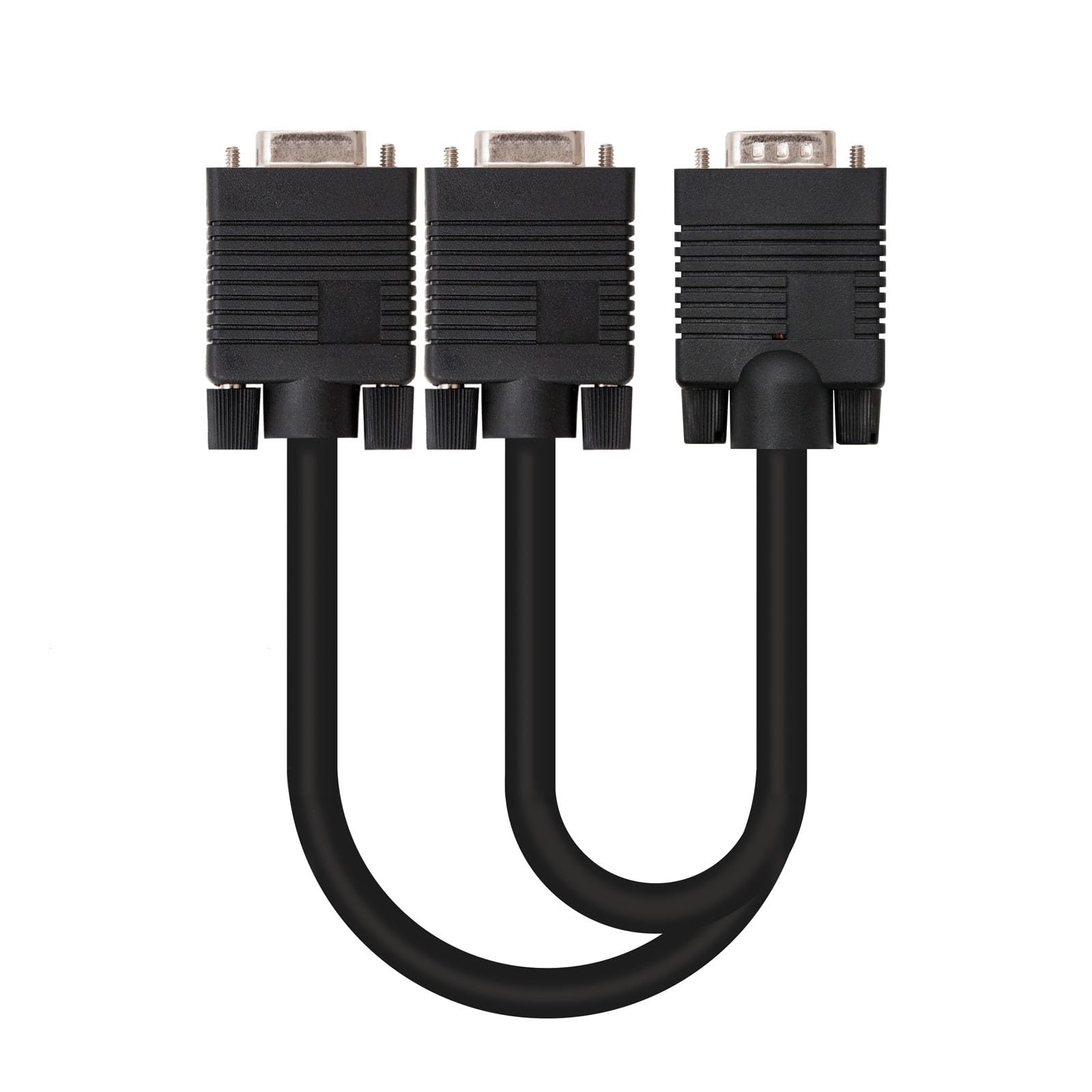 Brightium SVGA splitter cable with one HDB15 male connector and two HDB15 female connectors, length 45cm, ideal for connecting multiple devices to a single video source.