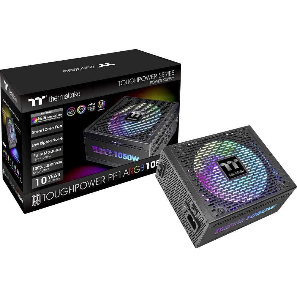 Thermaltake Toughpower PF1 1050W ARGB | PC-ATX-Netzteil | 80-Plus-Platinum | voll-modular | leiser 140 Lüfter | EU Zertifiziert | schwarz