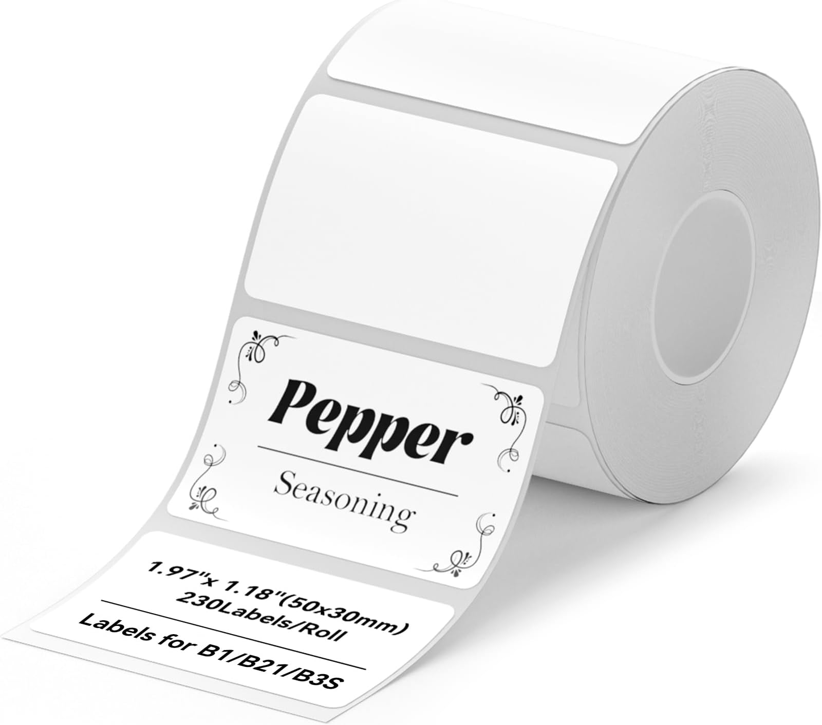 Thermal Sticky Labels 50×30 mm (2×1.2") Compatible with B1/B21/B31/B3S/K2 Label Printer, Waterproof Labels Stickers for Home,Kitchen, Office, Organizing & Small Business, 1 Roll (White)