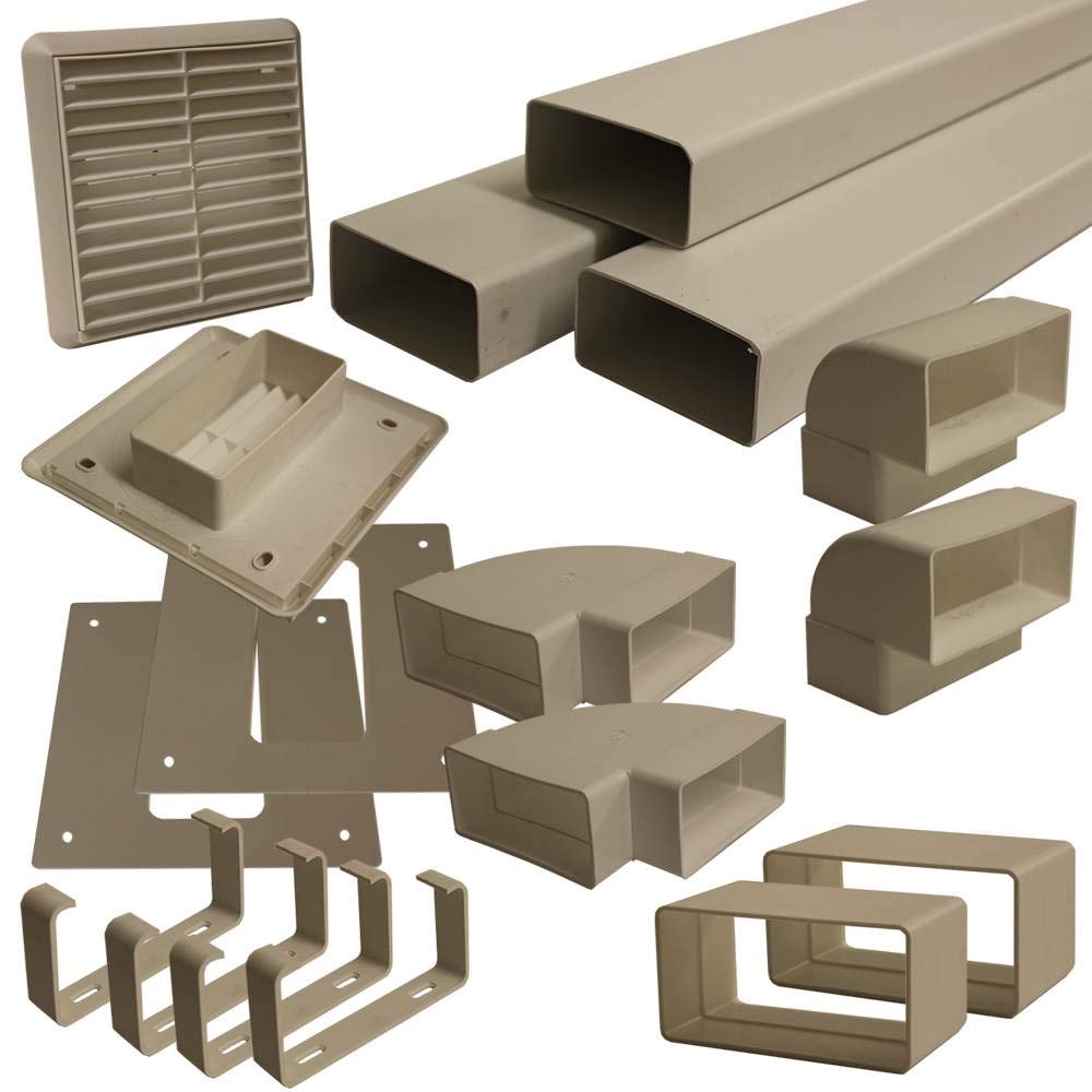 KAIR 110MM x 54MM Flat DUCTING KIT for USE with Positive Pressure Units