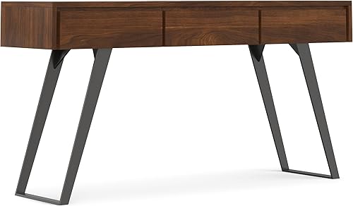 Miniatura 153 de SIMPLIHOME Lowry - Mesa auxiliar cuadrada de madera de acacia maciza y metal, de 22 pulgadas de ancho, moderna, industrial en marrón envejecido café