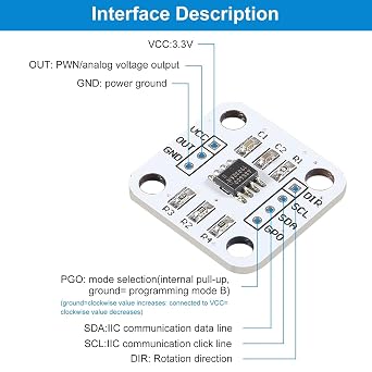 4Pcs AS5600 Magnetic Encoder Magnetic Induction Angle Measurement Sensor Module 12bit high Precision