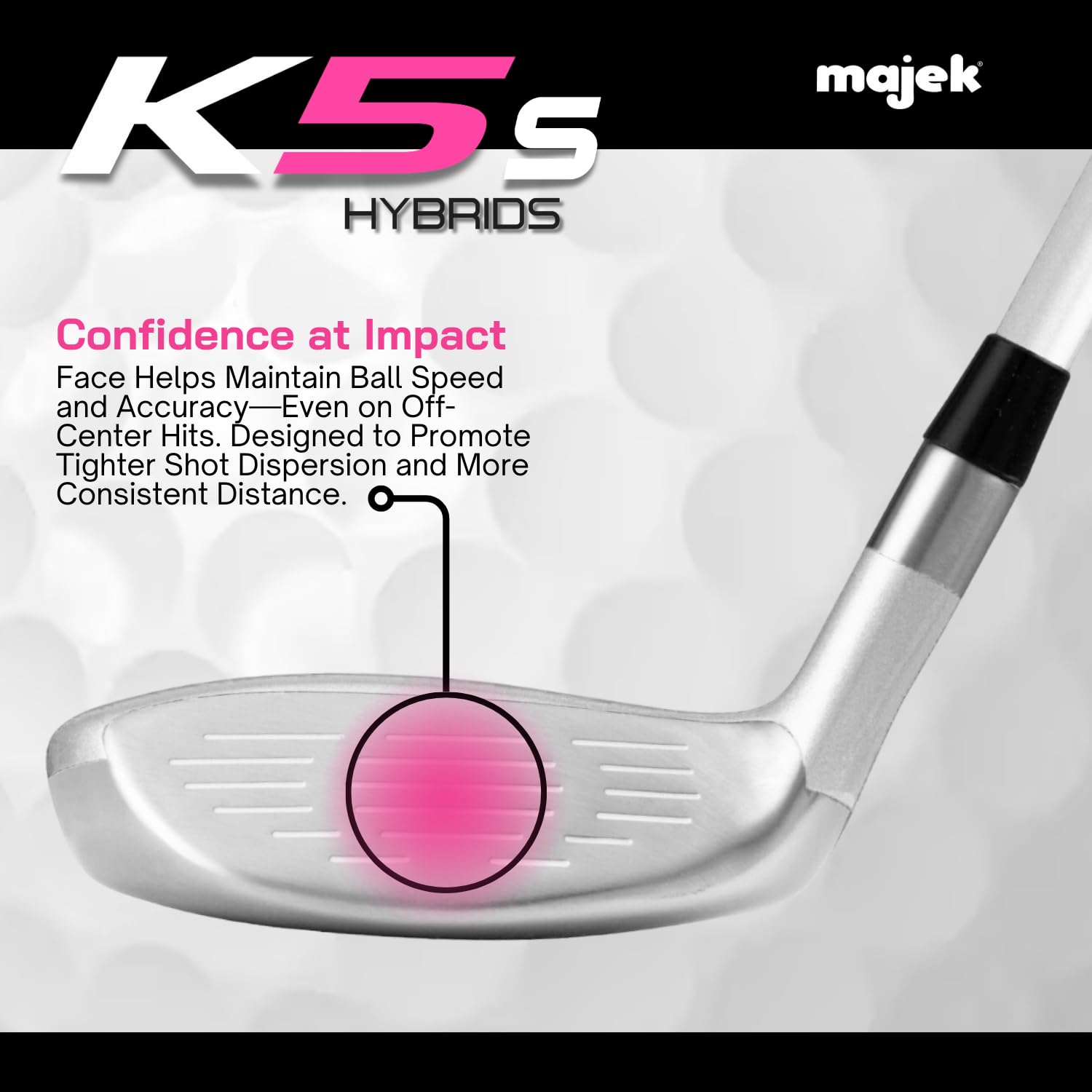Majek White Pearl - Juego de palos híbridos de golf para mujer mayor, híbridos, ultraligeros, incluye 4, 5, 6, 7, 8, 9 PW SW All Lady Flex Utility Clubs
