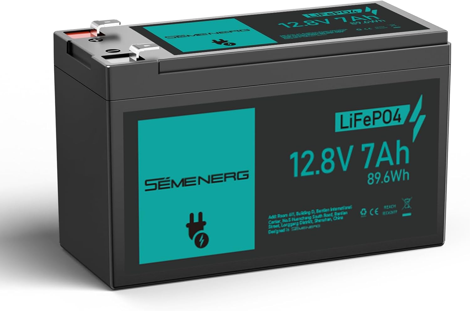 12V 7Ah LiFePO4 Battery, 256W Rechargeable Lithium Battery Built-in 20A BMS, 4000+ Deep Cycles, Low Self-Discharge Rate, for Fish Finder Kids Scooter LED Light Security Camera Toys Camping