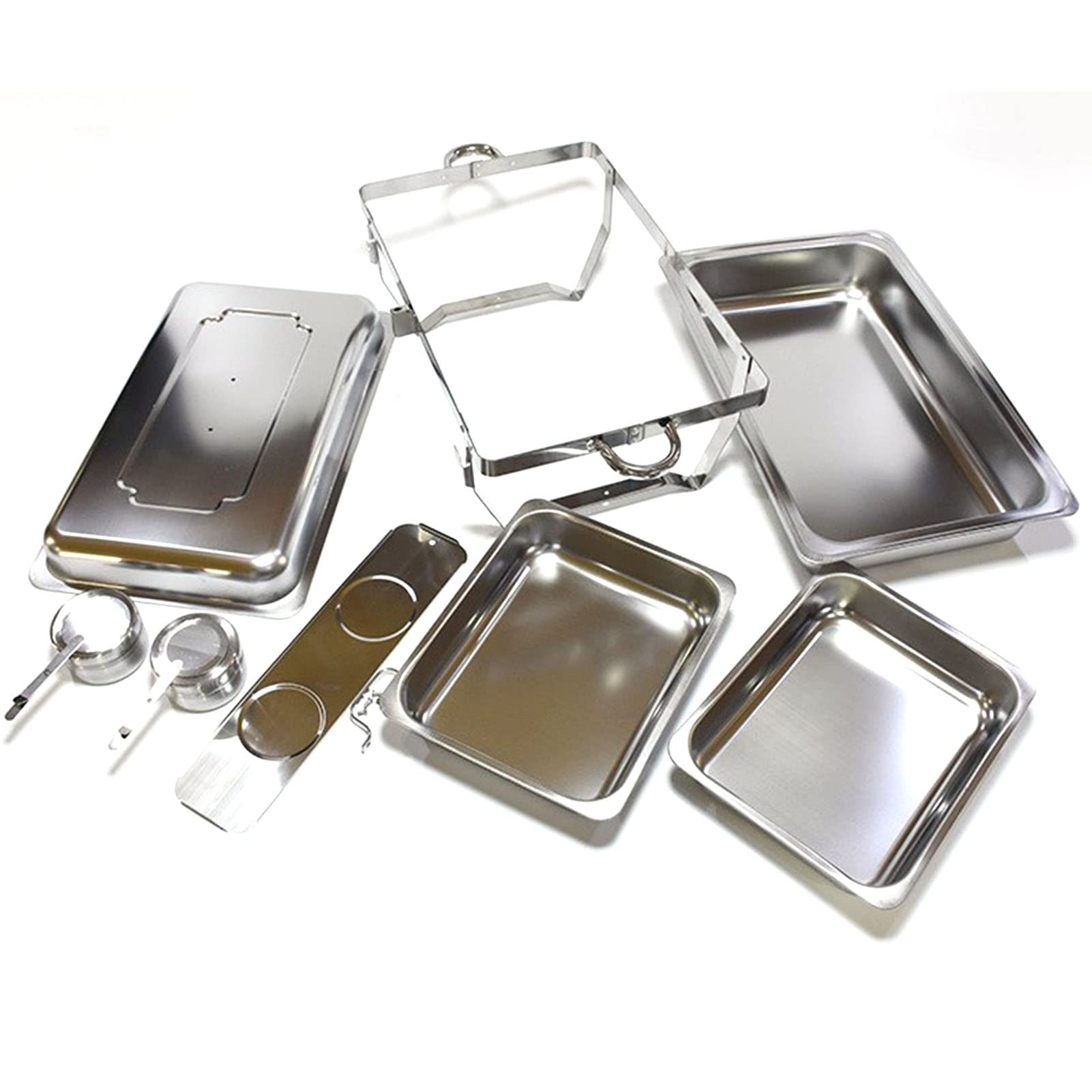 Hidyliu Scaldavivande Buffet Server 2 Vassoi Acciaio Inossidabile per Ristorante Catering 21,7x10,4x13,9 Pollici Grande capacità