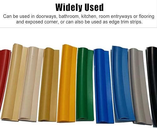 Miniatura 5 de Tira de plástico para alfombras, tiras de umbral de borde extralargas, perfil de 1.4 in de ancho, decoración de barra a suelo de vinilo, fácil de