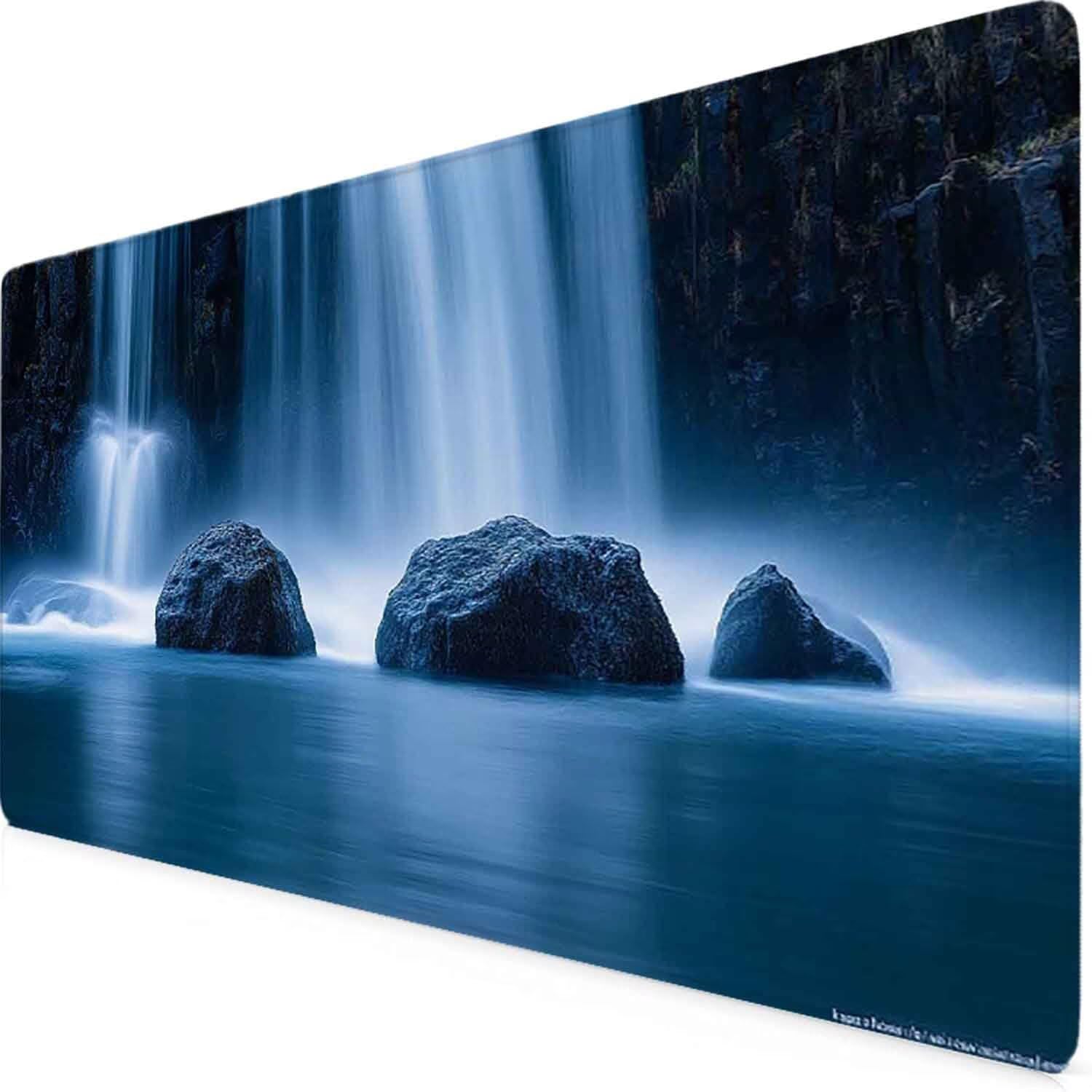 Szara podkładka pod mysz Jesienna podkładka pod mysz XXL 1000 x 500 mm Podkładka pod mysz z przeszytymi krawędziami i gumową podstawą antypoślizgowa podkładka pod mysz XXL do komputera, laptopa