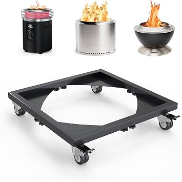 Fire Pit Stand for Fireside360TM Outdoor Heater & Fire Pit, for Cuisinart Cleanburn Fire Pit Solo Stove Bonfire Stand Heavy Duty All Steel Stand with Rolling Wheels for Solo Stove Ranger Yukon Fire Pit