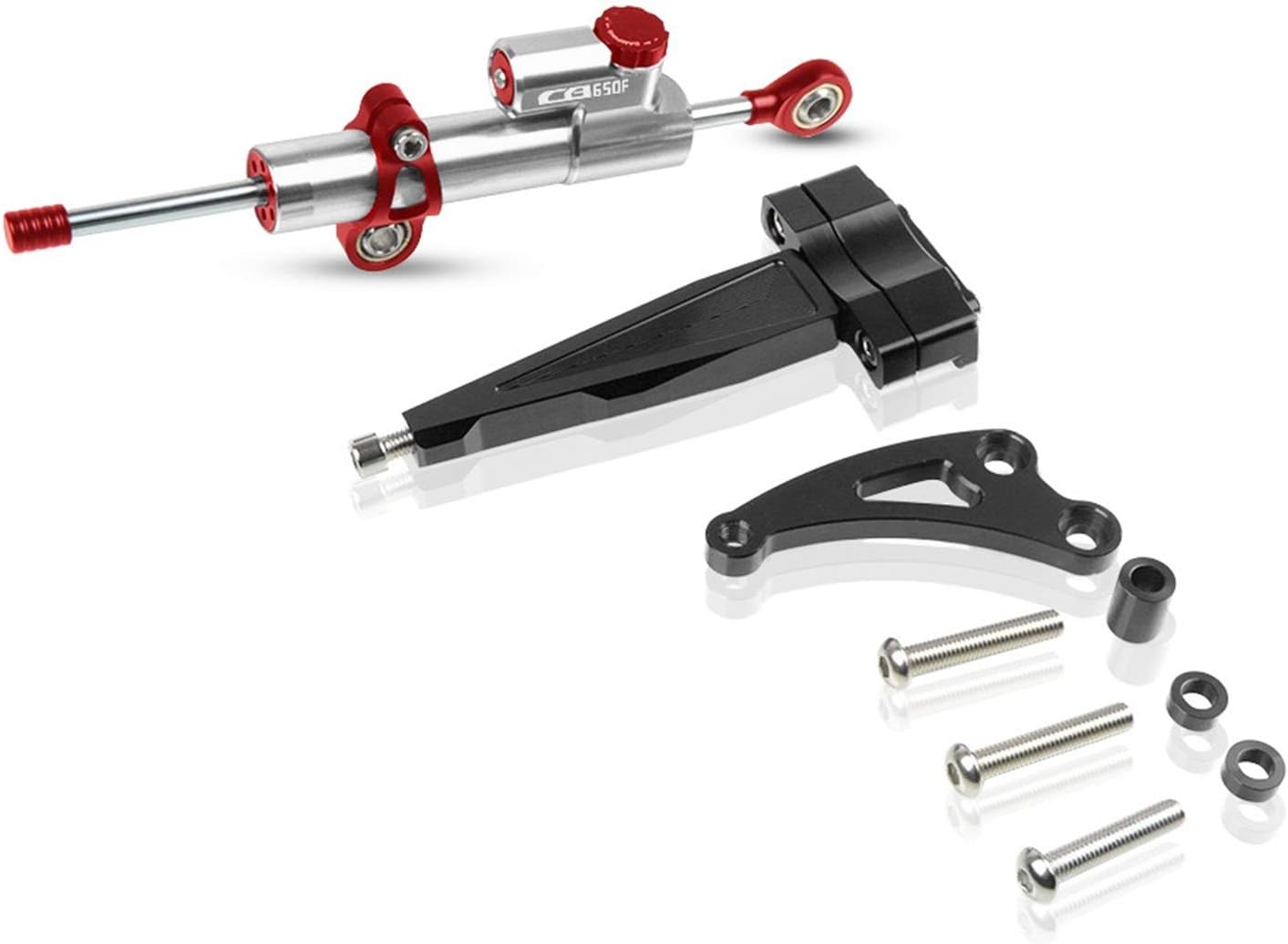 Steering Damper Bracket Motorcycle Steering Damper Mounting Support Stabilizer Suitable For Most Motorcycle Models(Bracket Red)