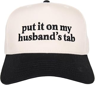KATYDID Put It On My Husband’s Tab Vintage Hat - Two-Toned 5 Panel Hat for Women - Trendy Vintage Baseball Cap