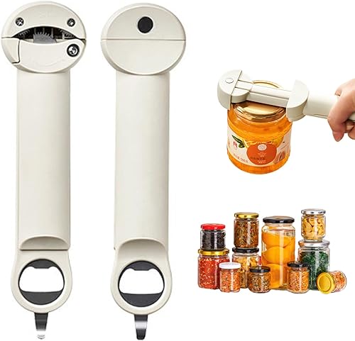 Abrelatas de tapas para manos débiles, abrebotellas retráctil, ajustable, multifuncional, para personas mayores, accesorios de cocina magnéticos
