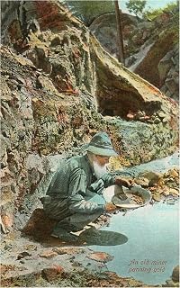 Found Image Press - Old Prospector Panning for Gold - Vintage Image