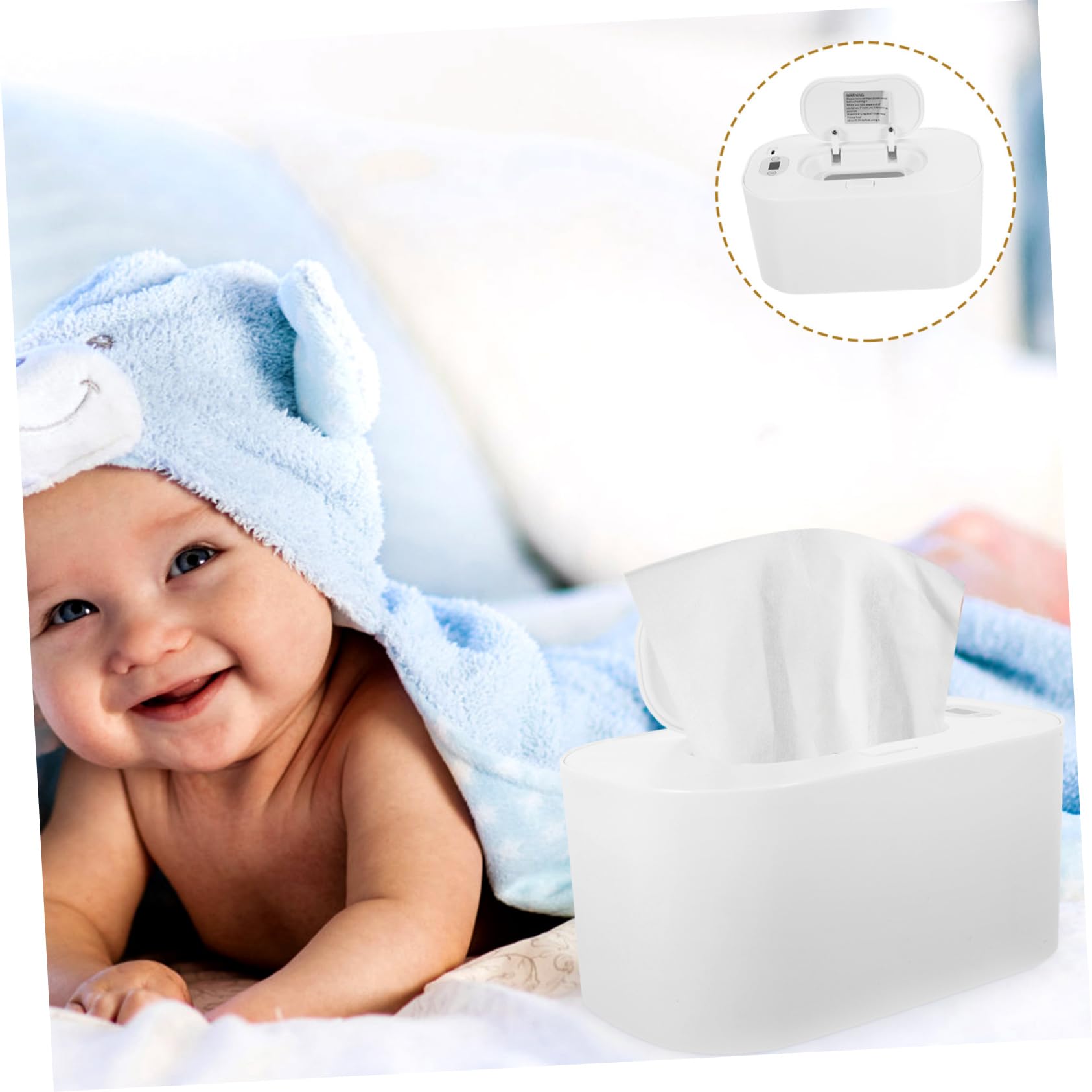 IMIKEYA 2 Pièces essuie-Tout bébés Chauffe-lingettes réchauffeurs humidité lingettes humides Voyage Chauffe lingette en Tissu Chauffe-Tissus humides Chauffe-Linge Portable Abdos Blanche