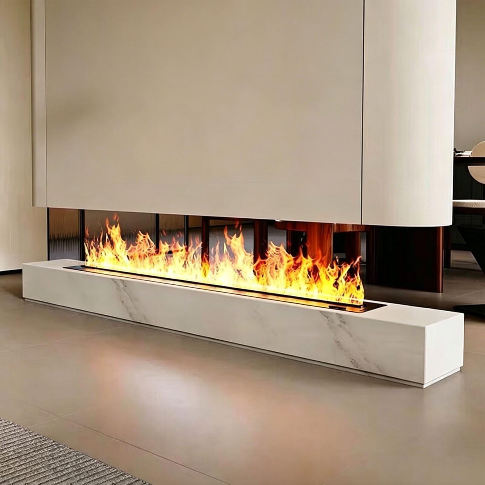 Camino a Vapore acqueo 3D, Camino Decorativo Moderno con Fiamma realistica, Ultra Sottile, Riempimento Automatico dell'Acqua, Fiamma Regolabile 9 Colors Remotecontrol-700mm