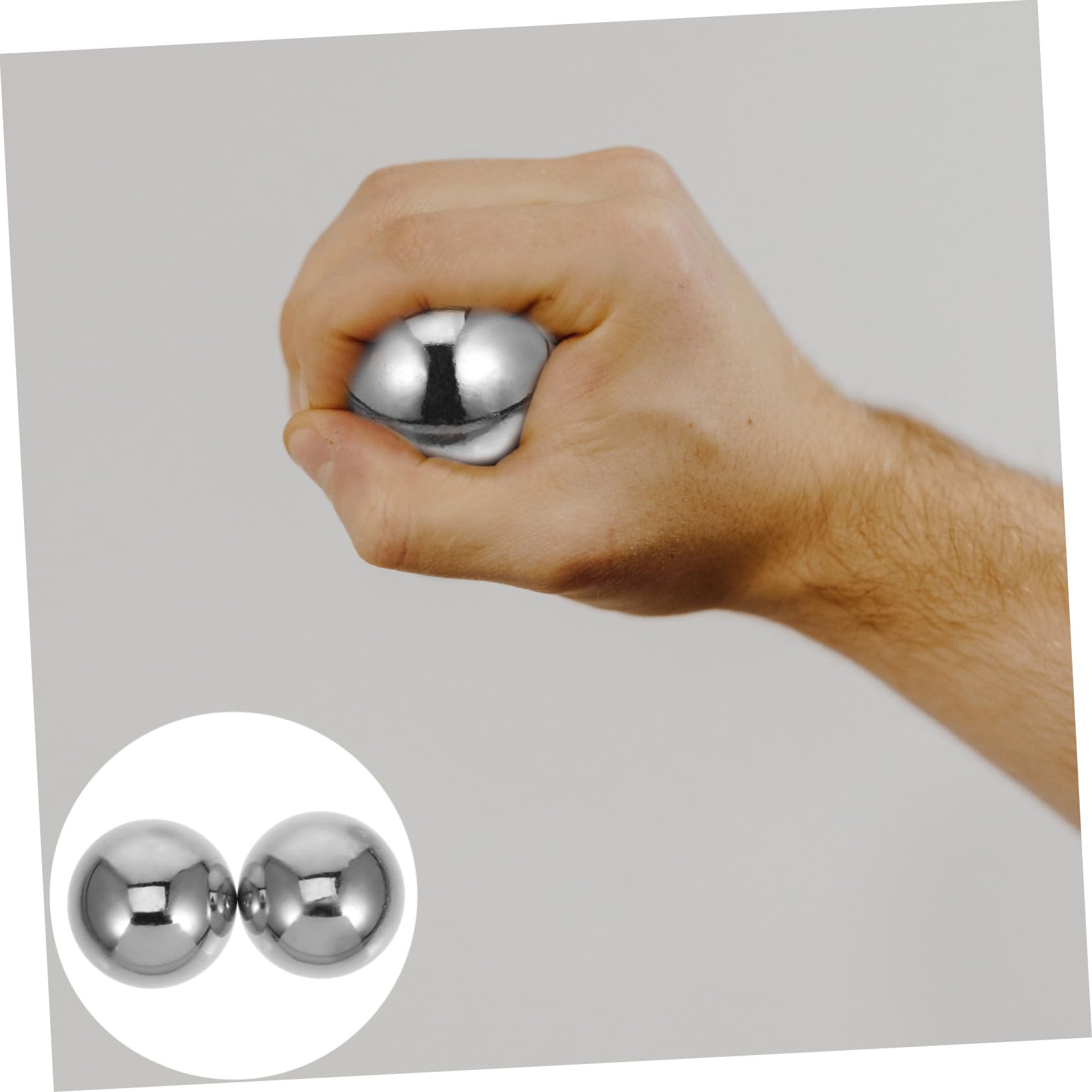 Palle da Massaggio Cinesi in Acciaio Inossidabile Set da 2, Sfere per Esercizi Manuali Antistress per Anziani, Massaggiatore Muscolare Portatile per Relax e Riabilitazione
