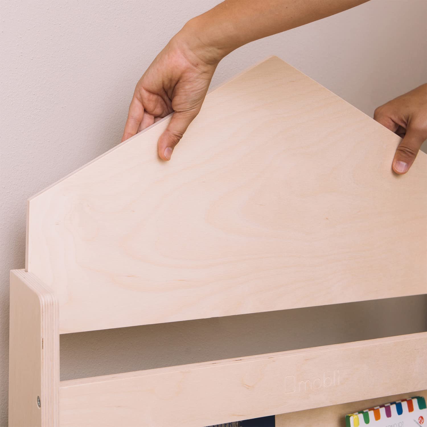 Dotty by Libreria montessoriana per Bambini in Legno | Scaffali a 3 Altezze | Libreria Frontale educativa | Progettata da esperti educatori | Prodotta in Toscana, Legno Naturale, Casetta