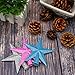 Aneco 3 Pack 4 Inches Glittered Mini Star Christmas Tree Topper Star Treetop for Small Christmas Tree Ornaments, Silver, Pink and Blue