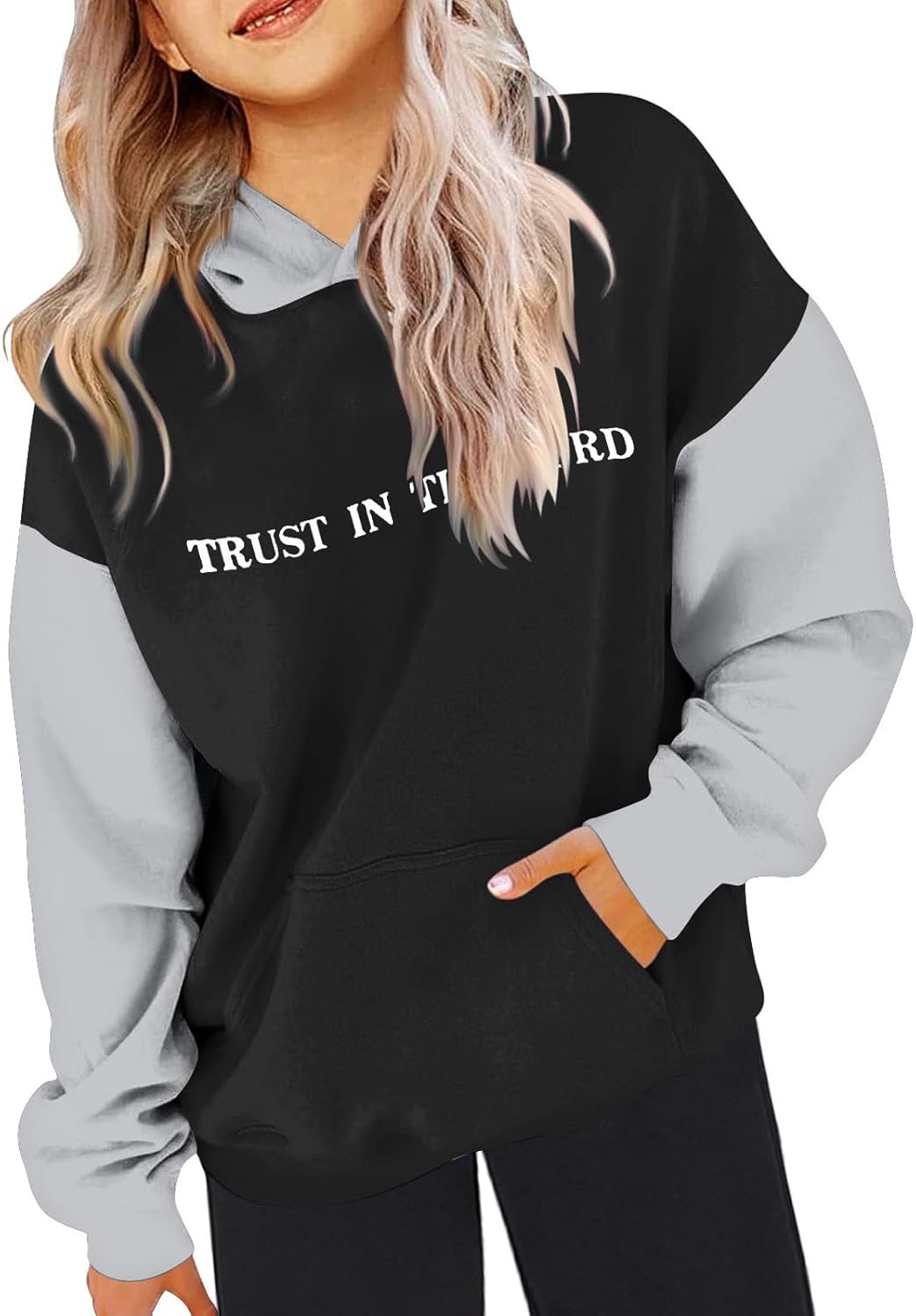Trust In The Lord Fall Outfit for Girls Toddler 2 Piece with Hood Matching Set Kids Tracksuit Sets Long Sleeve Comfy
