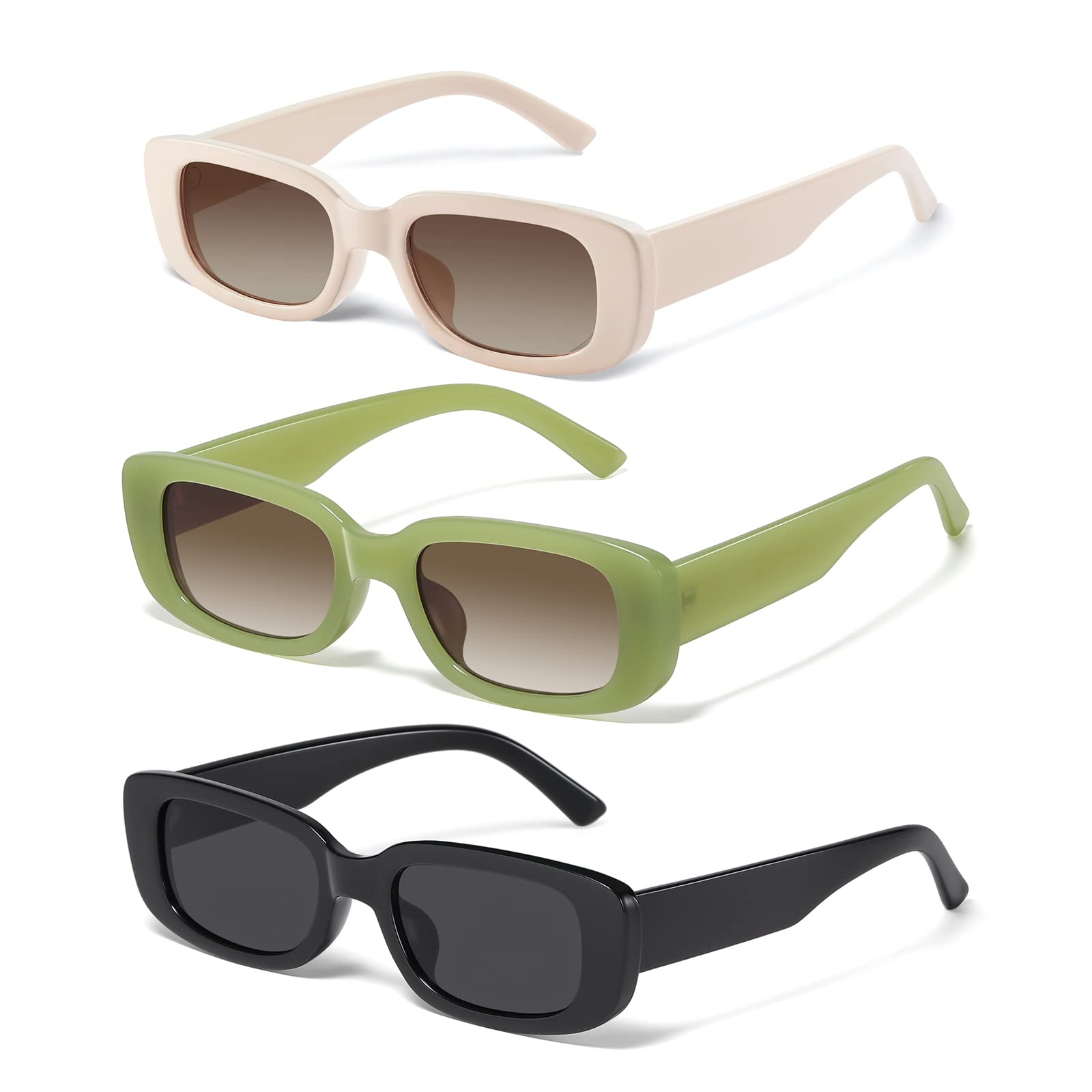 JASPIN Rectangle Sunglasses for Women Men Y2k Sun Glasses UV Protection