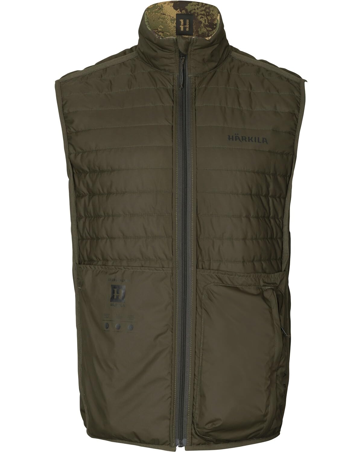 Härkila | Chaleco Deer Stalker Camo Reversible Packable | Ropa y Equipamiento de Caza Profesional | Calidad Escandinava Duradera