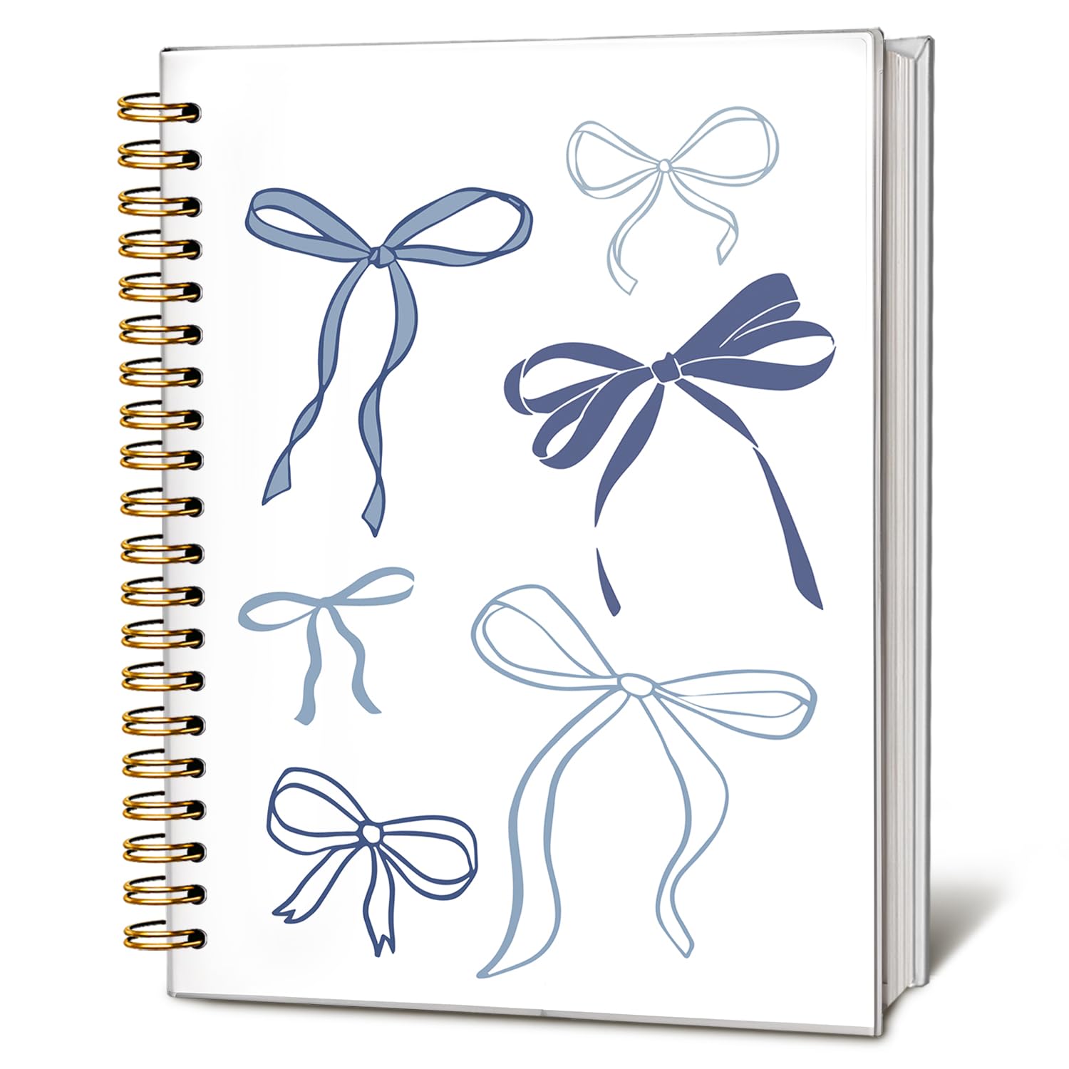 Blue Coquette Bow Notebook, Preppy Girly Notebook per prendere appunti, Diario alla moda con fiocco blu, diari estetici per scrivere, forniture per ufficio Coquette Girly, 14,9 x 20,3 cm