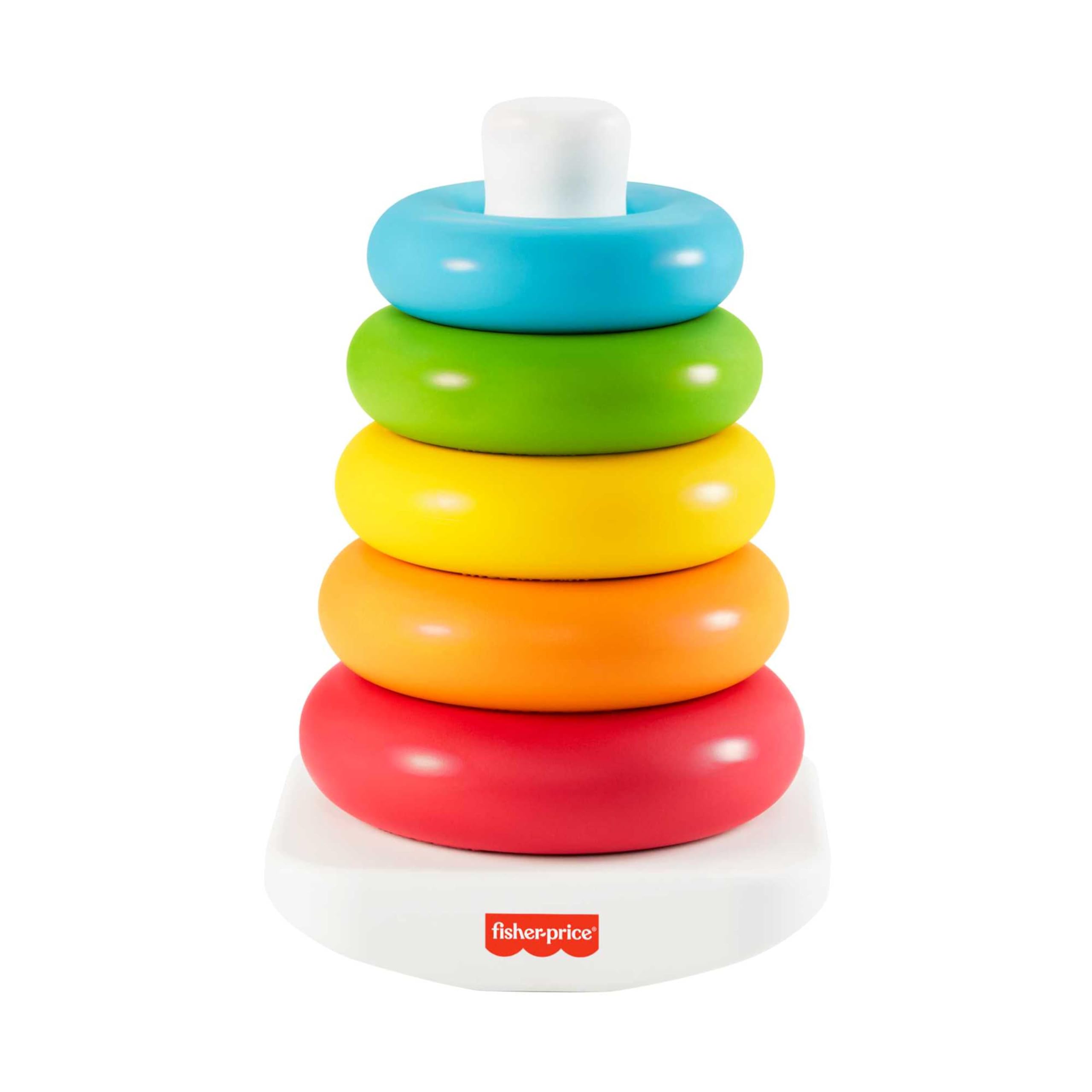 Fisher-Price Pirámide de aros Eco Juguete a base de plantas, para bebés +6 meses (Mattel HPY92)