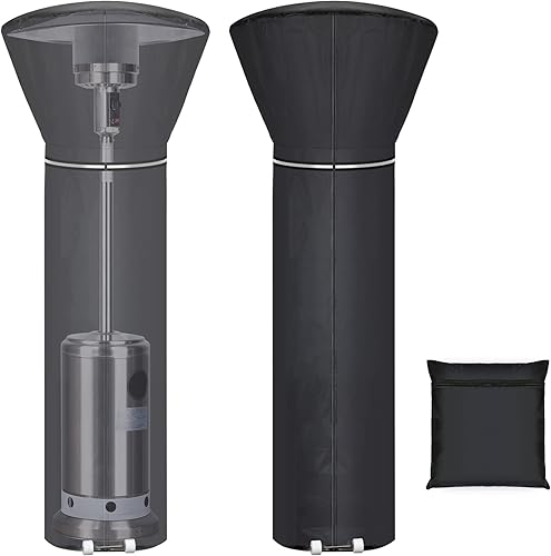 Cubiertas mejoradas para calentador de patio, impermeables, con cinta reflectante, cremallera y bolsa de almacenamiento, impermeable, a prueba de