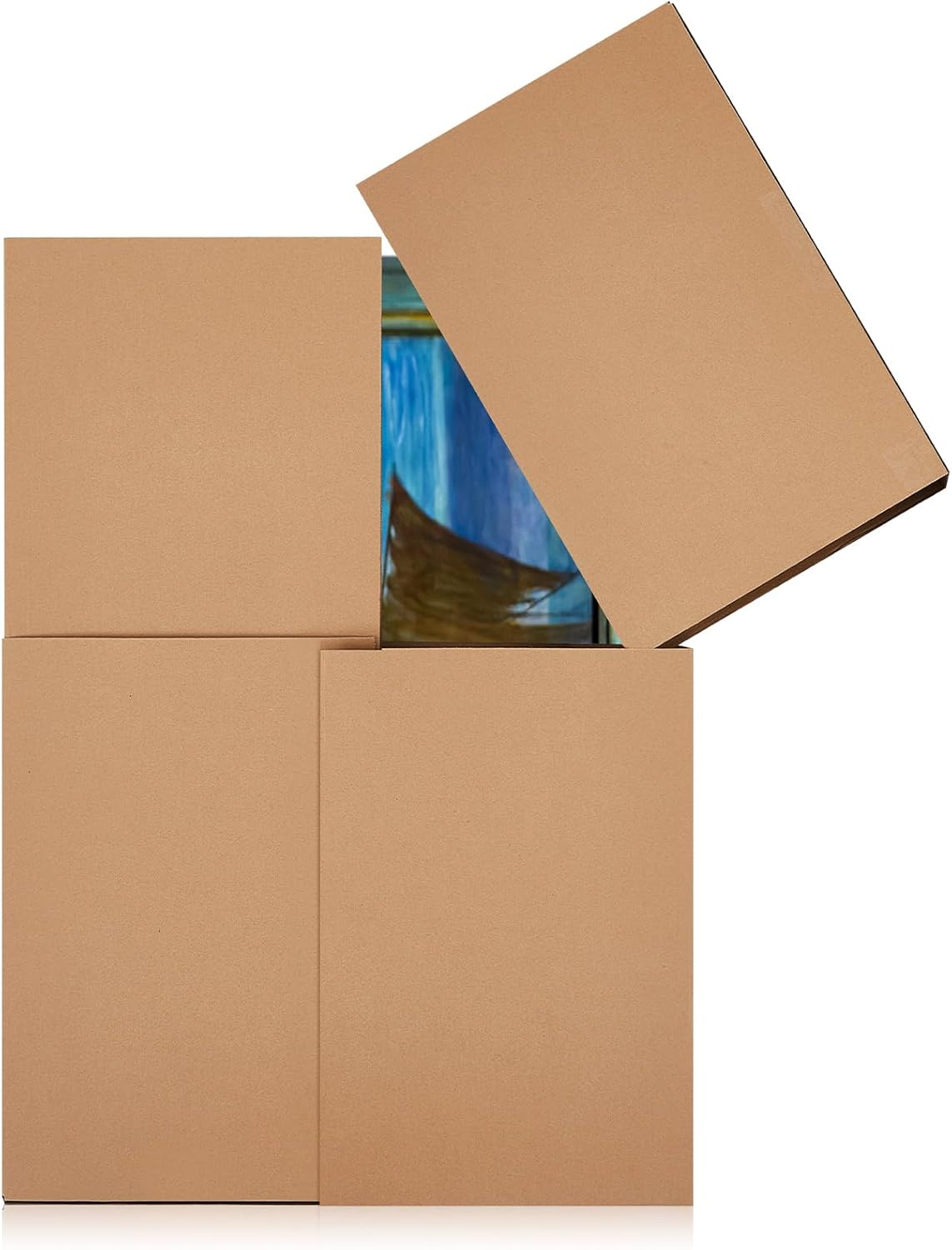 Ireer 2 Set Picture Shipping Box 40" x 60" x 4" Corrugated Cardboard Adjustable Boxes for Shipping TV Picture Mirror Moving Packing Glass Storage Supplies